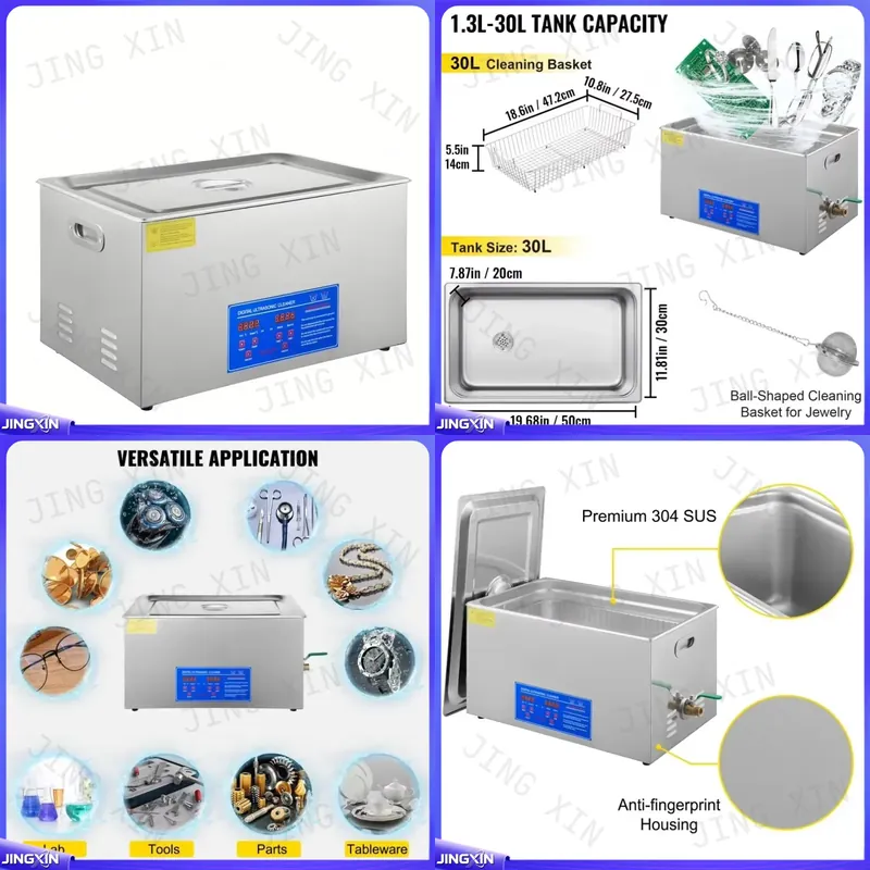 Ultrasonic Cleaner 30L Industrial - เครื่องทำความสะอาดอัลตราโซนิกดิจิทัลแบบกำหนดเอง ขนาด 1.3 ลิตร ถึง 30