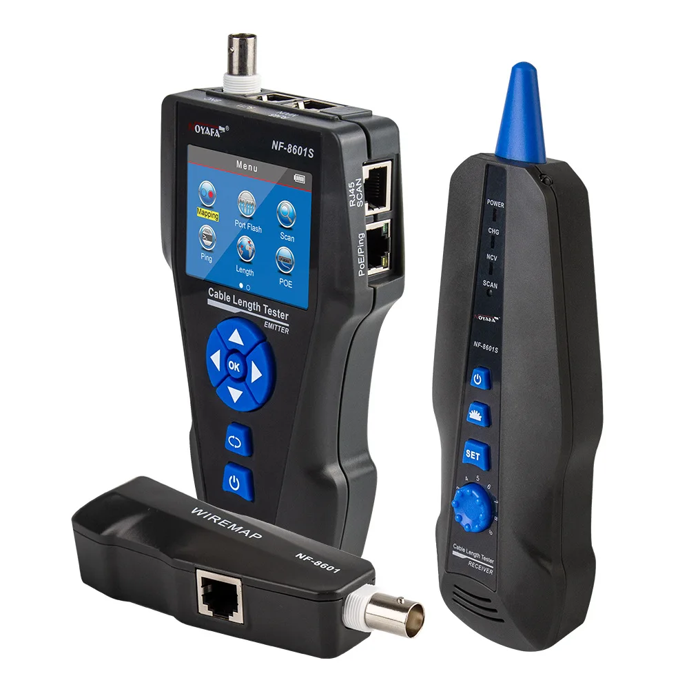 Test Instruments - เครื่องมือทดสอบเครือข่ายและค้นหาสาย NOYAFA รุ่น NF8601S รองรับ Poe