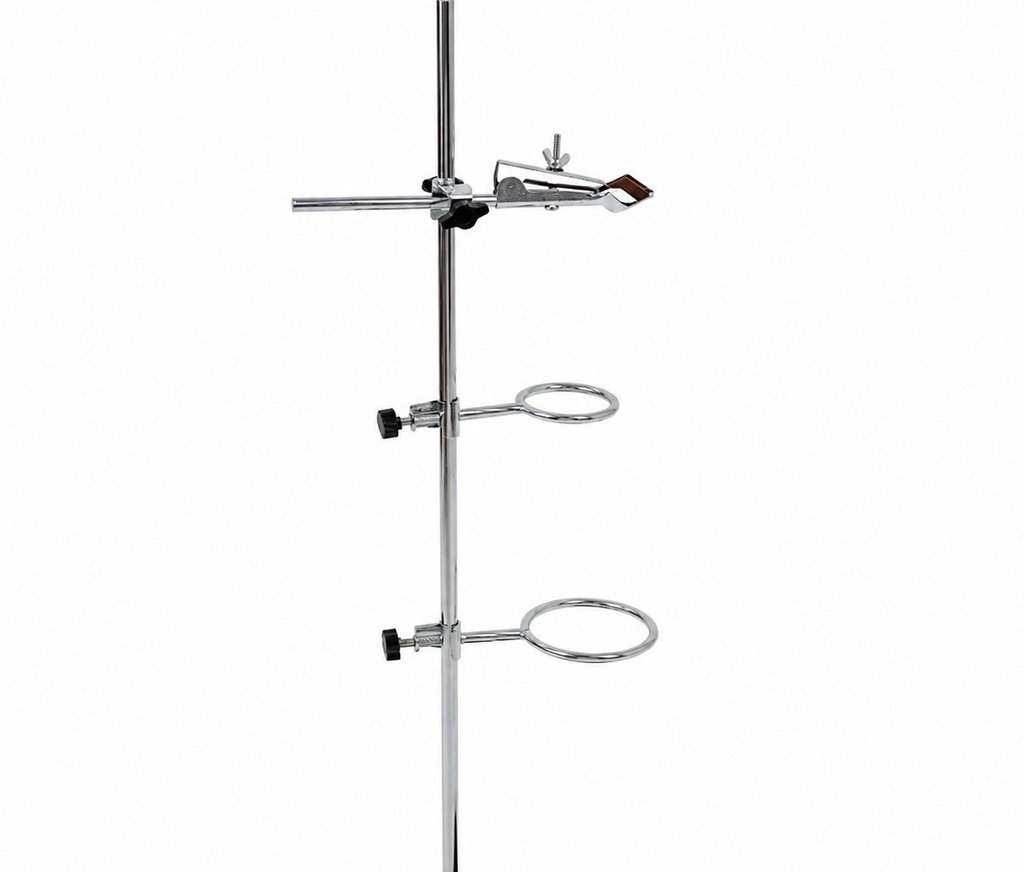 Lab Equipment - ขาตั้งวงแหวนสำหรับห้องปฏิบัติการ เหล็กกล้าไร้สนิม ที่ยึดแบบหนีบแข็งแรง ที่รองรับหลอดทดลองและกรวย อุปกรณ์ห้องปฏิบัติการเคมี สำหรับการสอน