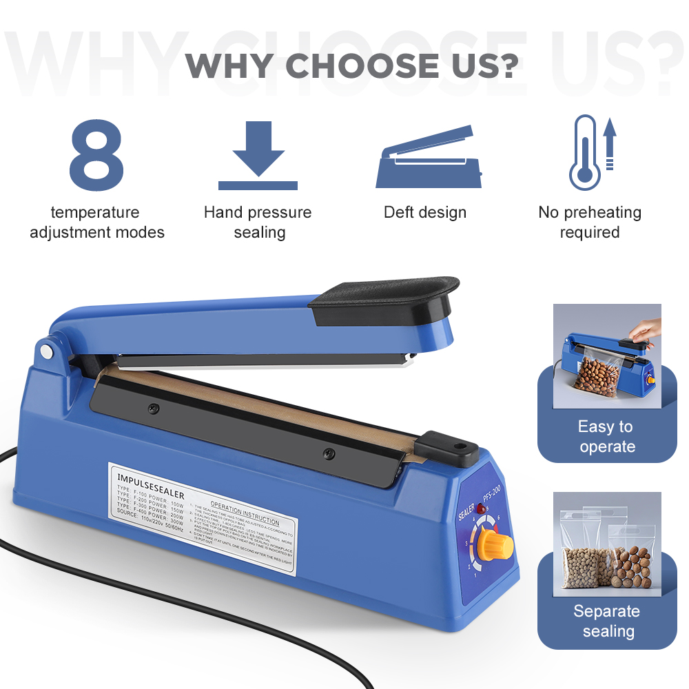 เครื่องซีลถุงพลาสติกแบบมือหมุน - Plastic Bag Impulse Heat Sealer บทวิจารณ์และราคา