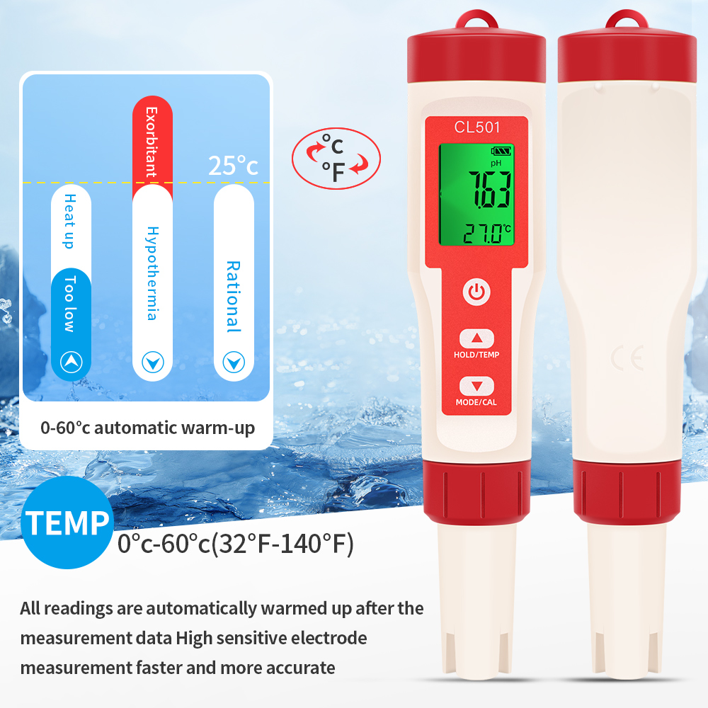 PH/CL2/H2/ORP/อุณหภูมิเครื่องต - Ph Meter Digital Water Tester บทวิจารณ์และราคา