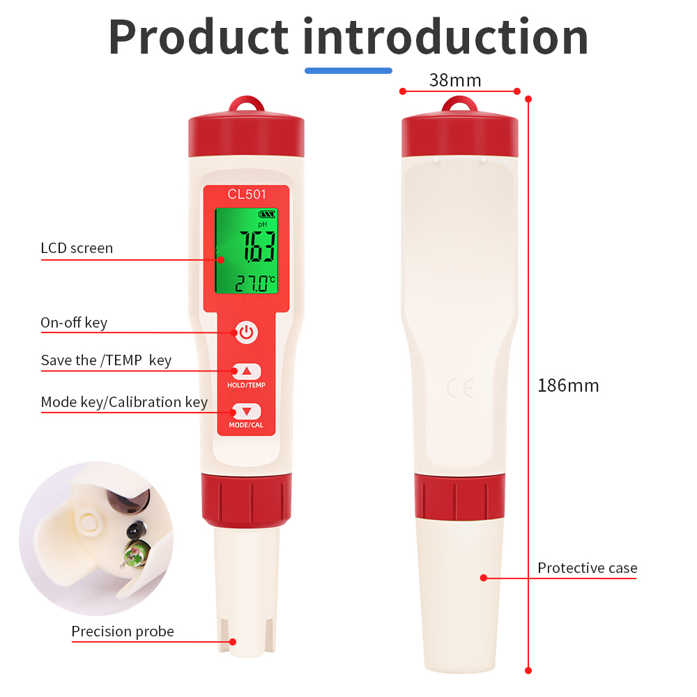 PH/CL2/H2/ORP/อุณหภูมิเครื่องต - Ph Meter Digital Water Tester บทวิจารณ์และราคา