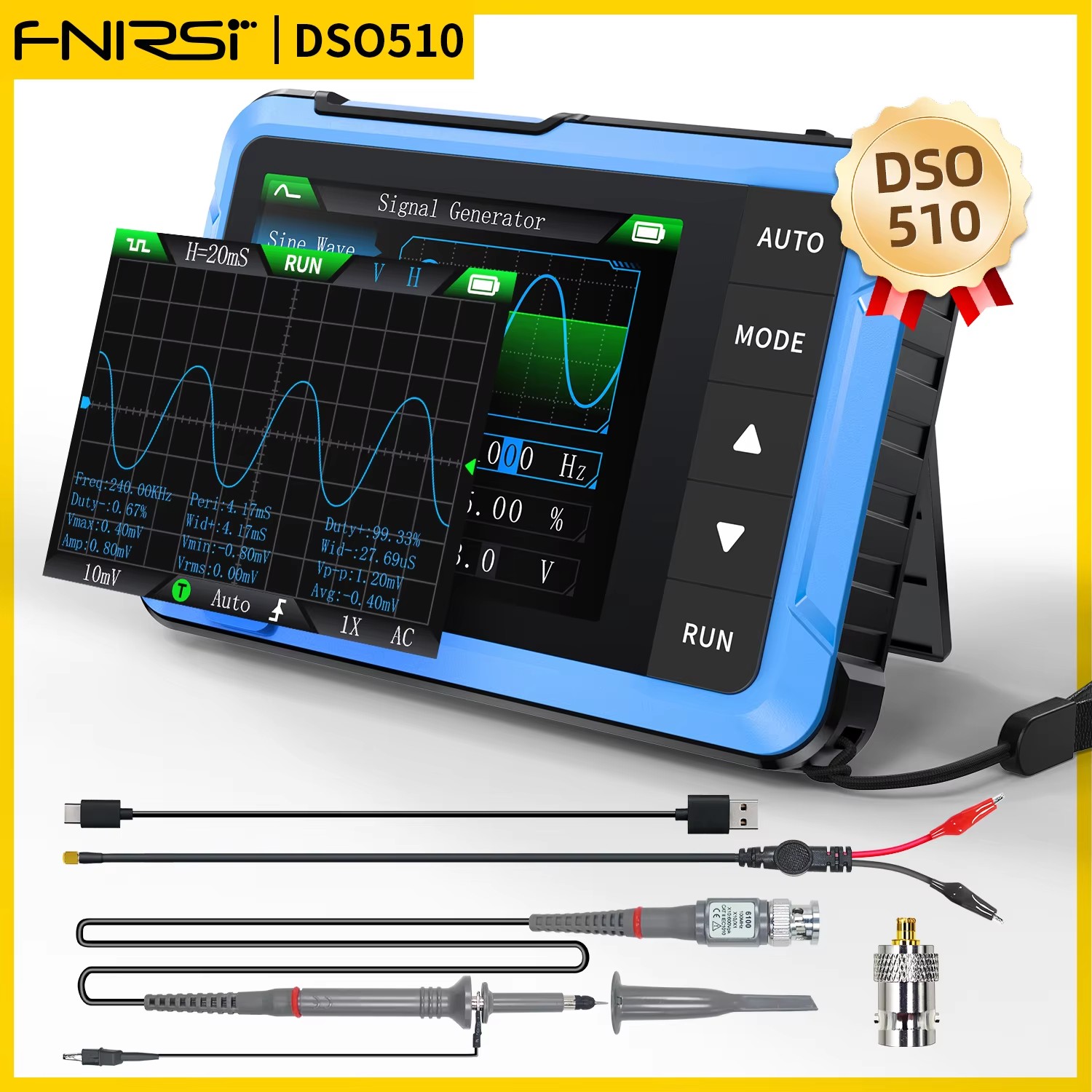 FNIRSI DSO510 ออสซิลโลสโคปดิจิ - Fnirsi Digital Oscilloscope Handheld บทวิจารณ์และราคา