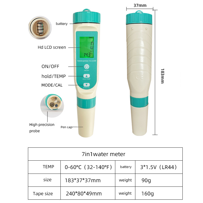 เครื่องวัดค่า pH ดิจิตอล 7 in  - Ph Meter Digital Water Tester บทวิจารณ์และราคา
