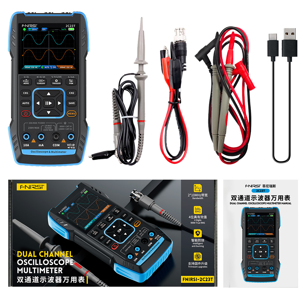 2C23T ออสซิลโลสโคปดิจิทัลแบบ 3 - Fnirsi Digital Oscilloscope Handheld บทวิจารณ์และราคา