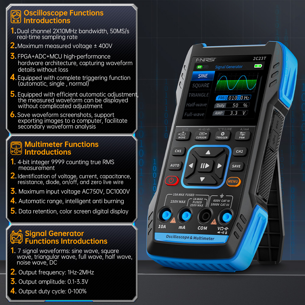 2C23T ออสซิลโลสโคปดิจิทัลแบบ 3 - Fnirsi Digital Oscilloscope Handheld บทวิจารณ์และราคา