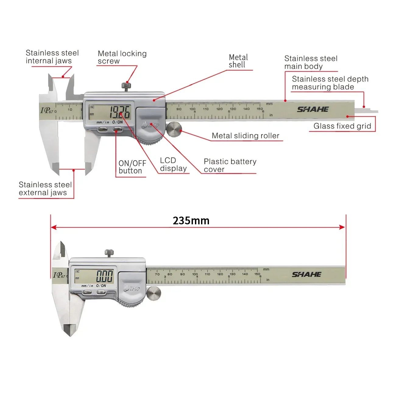 150 มม.IP67 กันน้ําดิจิตอล Ver - Digital Caliper 150Mm Stainless Steel บทวิจารณ์และราคา